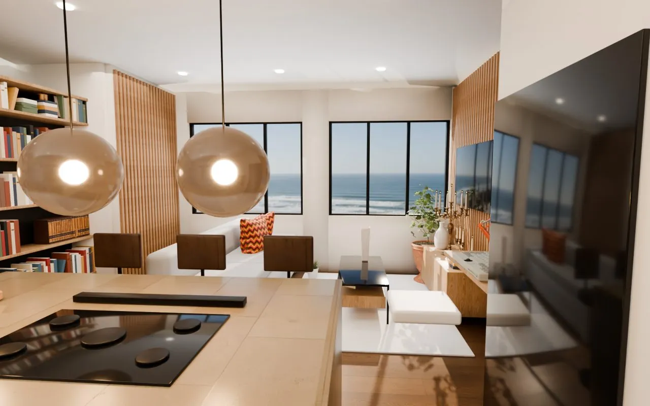 Open-plan living room facing the sea (final)