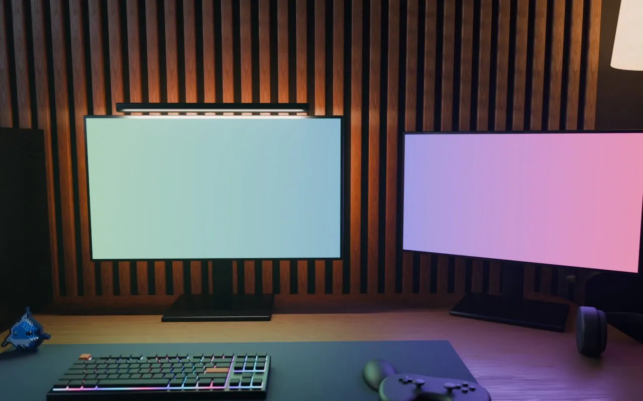 Gaming desk with two monitors (final)
