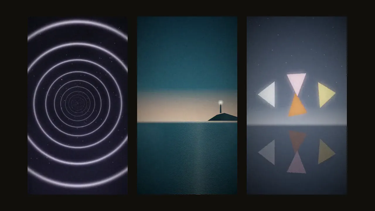 Three audio-driven loops side by side