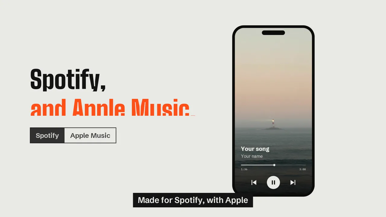 Explainer frame: Spotify, and Apple Music.